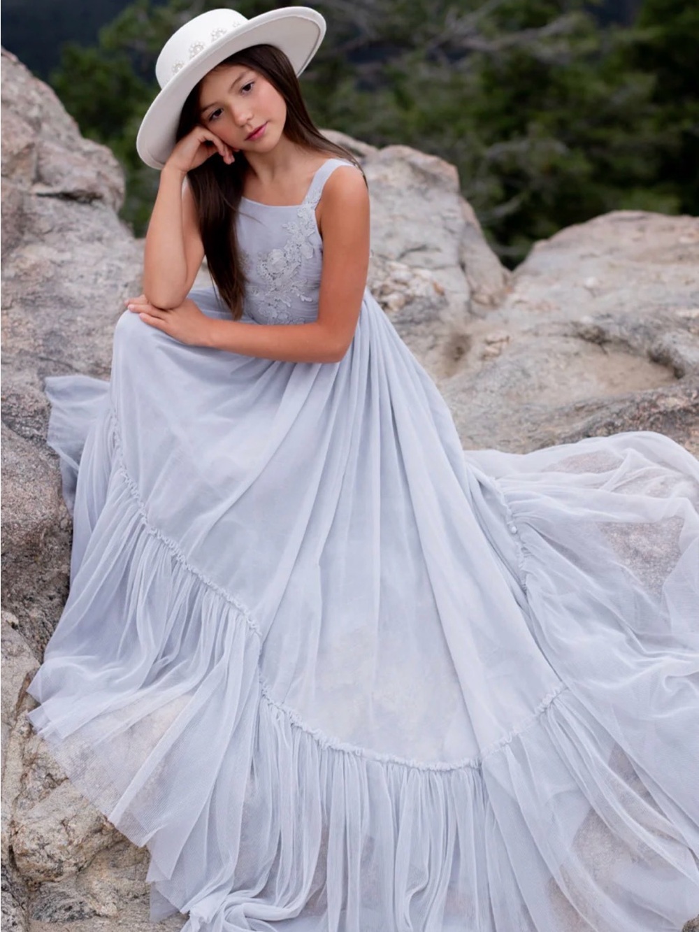 Joyfolie Maia Impact Dress in Blue Smoke